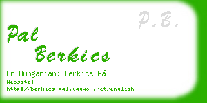 pal berkics business card
